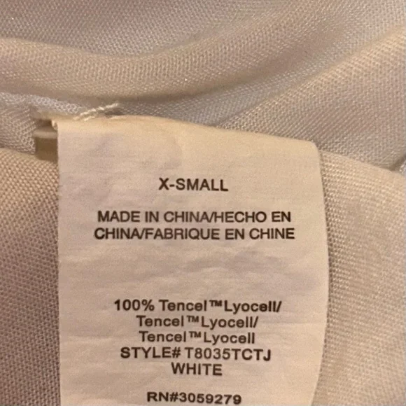 Thread + Supply Women's XS White Tailored Button-Up Long Sleeve Top - Picture 15 of 16